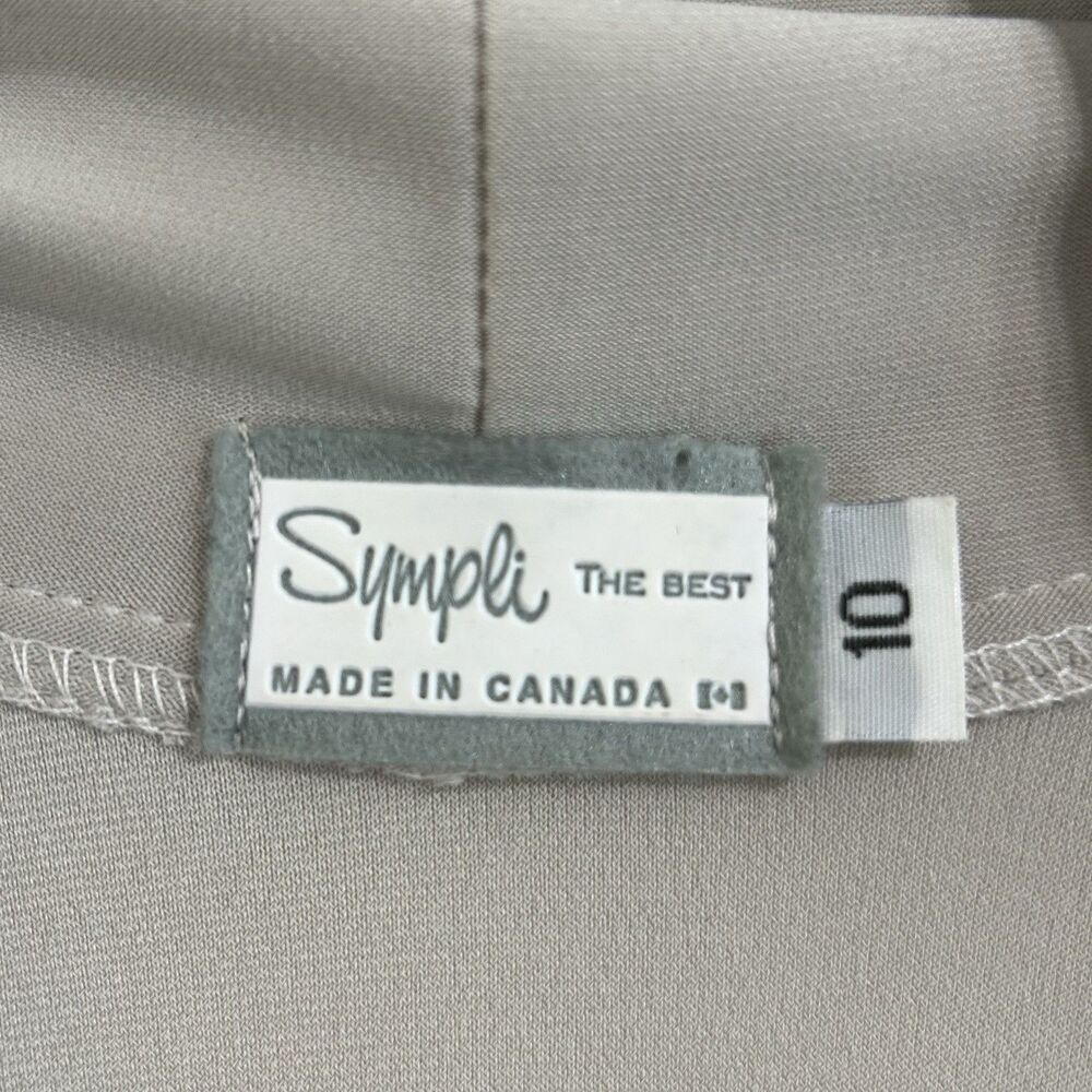 Sympli Canada Oatmeal Stretch Jersey Cardigan Size 10 Open Front Soft Comfy - Picture 10 of 15
